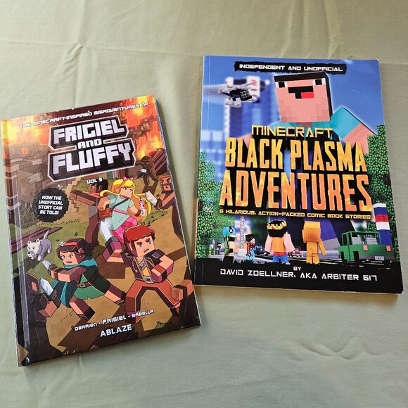 Minecraft Two Graphic Novels Frigiel and Fluffy Vol 5 & Black Plasma‎ Adventures - Picture 1 of 14